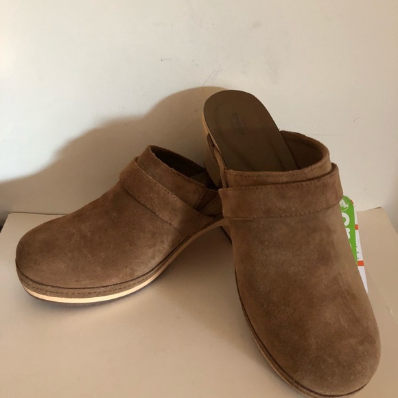 suede crocs clogs